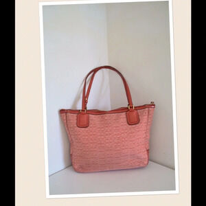 Coach signature logo tote bag